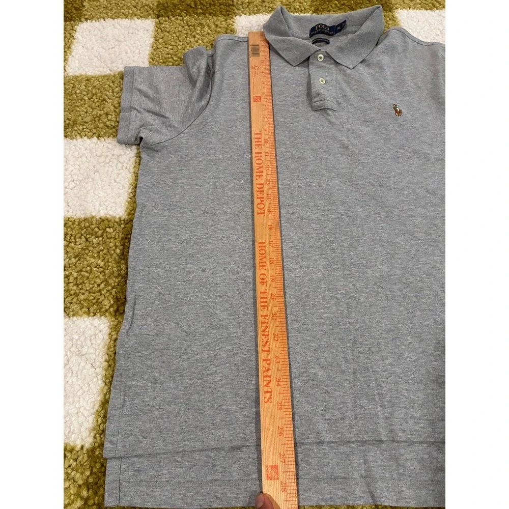 Polo Ralph Lauren Mens XL Grey Pima Soft Touch Short Sleeve Cotton Polo Shirt